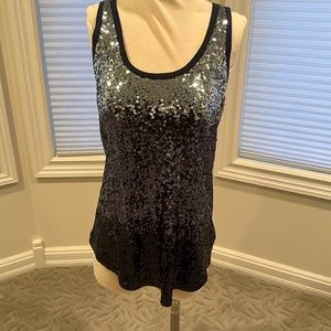 Express navy blue ombré sequin tank top/camisole! Amazing condition.